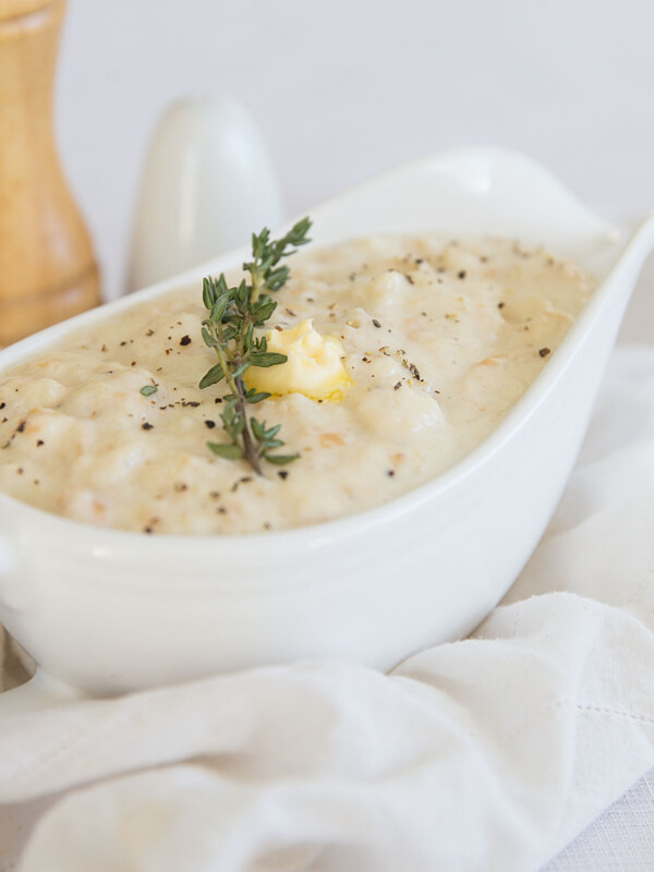 Bread Sauce Recipe in a jug with butter