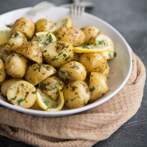 Boiled Baby Potatoes with Lemon & Browned Butter