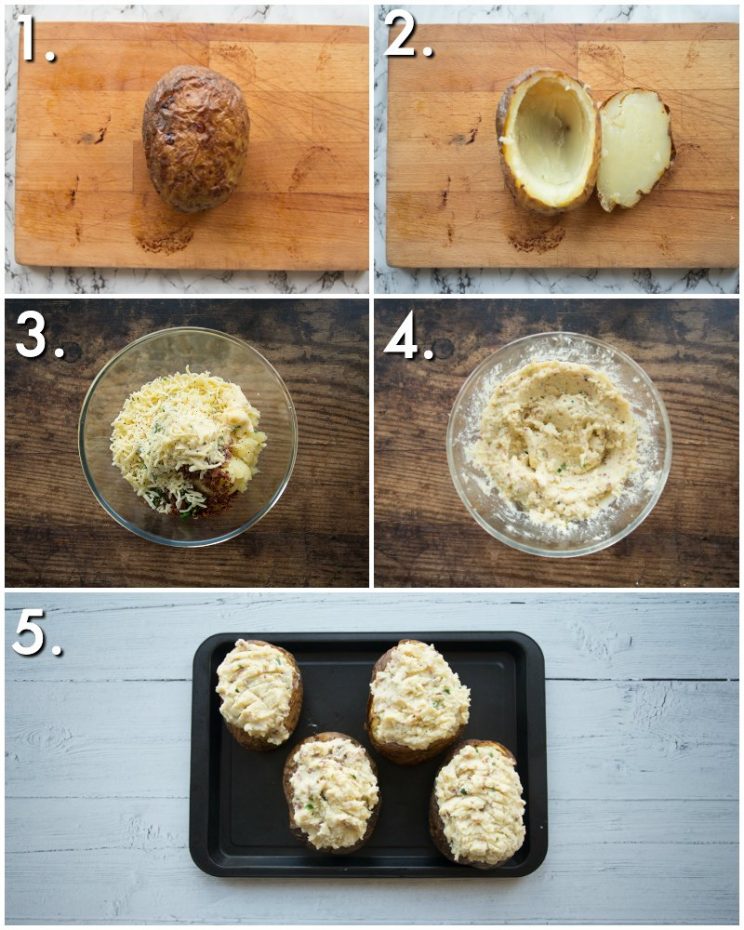 How to make loaded potatoes - 5 step by step photos