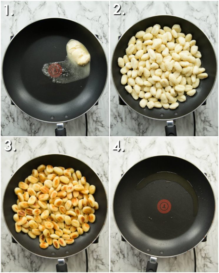 How to Pan fry gnocchi for nachos - 4 step by step photos