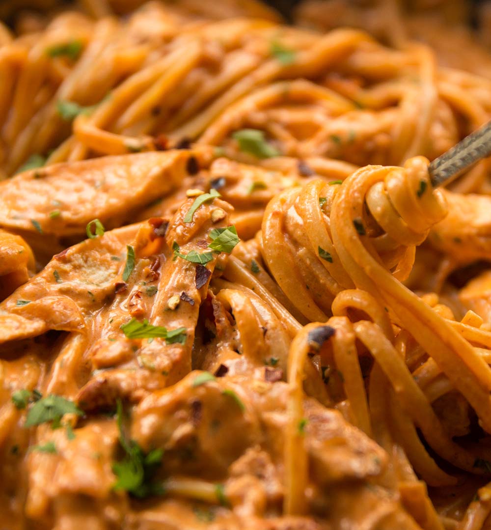 Baked Linguine With Spicy Tomato-Cream Sauce