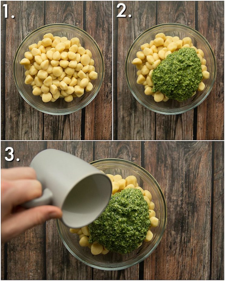 How to make pesto gnocchi - 3 step by step photos