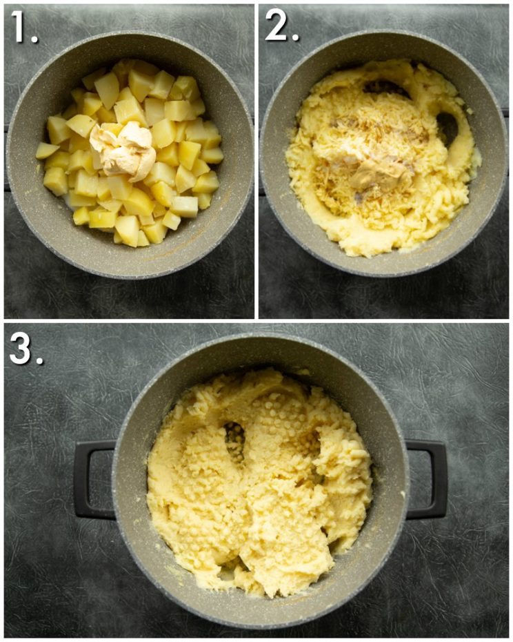 How to make cheesy mashed potato - 3 step by step photos