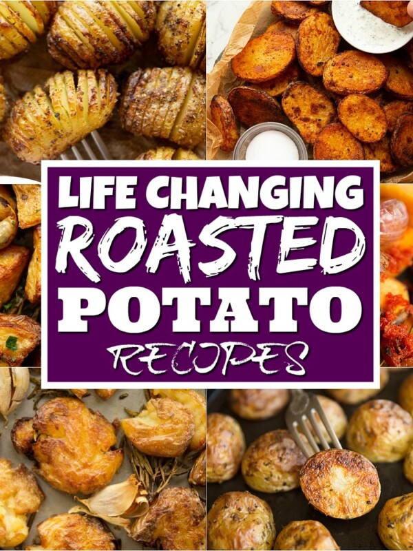 roasted potato collage with text overlay