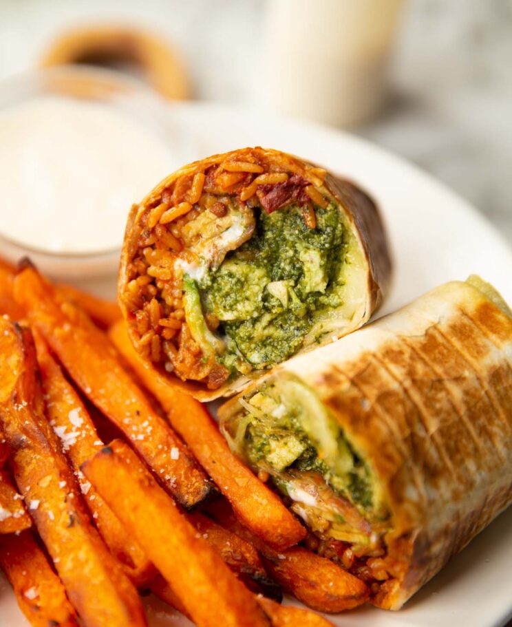 Burrito-Style Pesto Chicken Wraps | Don't Go Bacon My Heart