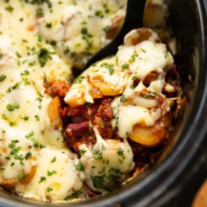 close up shot of cajun beef hotpot in slow cooker